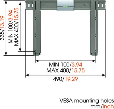 Ultra p�aski uchwyt �cienny THIN 205 Vogels