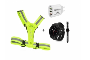 Szelki LED + adowarka sieciowa  + Smartwatch